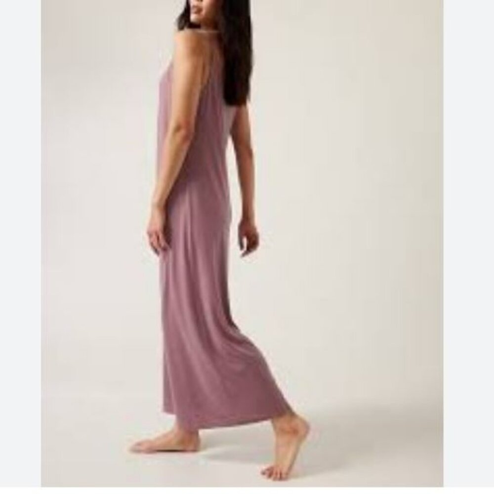 Athleta Pink Nighttime Bliss V-Neck Sleep Romper Jumpsuit Lingerie PJ Small - Picture 3 of 11